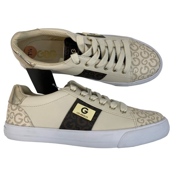 GBG G by Guess Los Angeles Tennis Shoe Fashion Monogram Size 7.5 low I6967 Bling - Picture 1 of 12